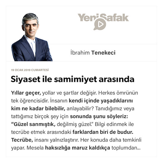 Siyaset ile samimiyet arasında
