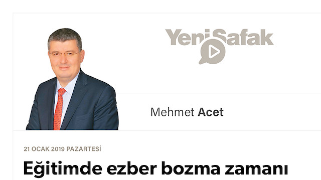 Eğitimde ezber bozma zamanı