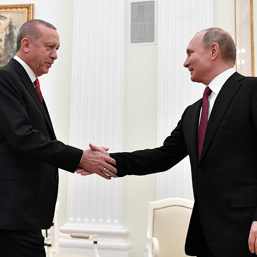 Cumhurbaşkanı Erdoğan ile Putin görüşmesinden kareler