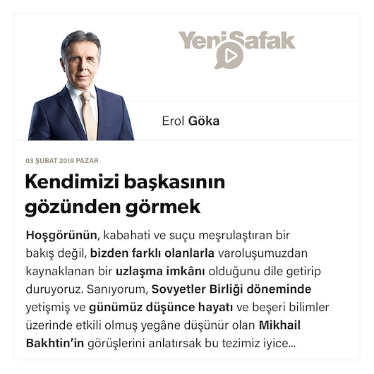 Kendimizi başkasının gözünden görmek