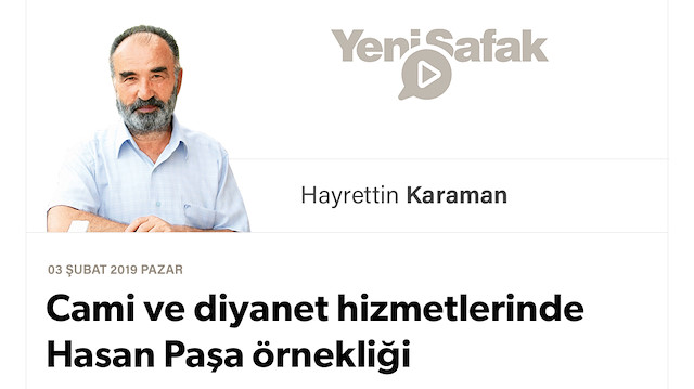 Cami ve diyanet hizmetlerinde Hasan Paşa örnekliği
