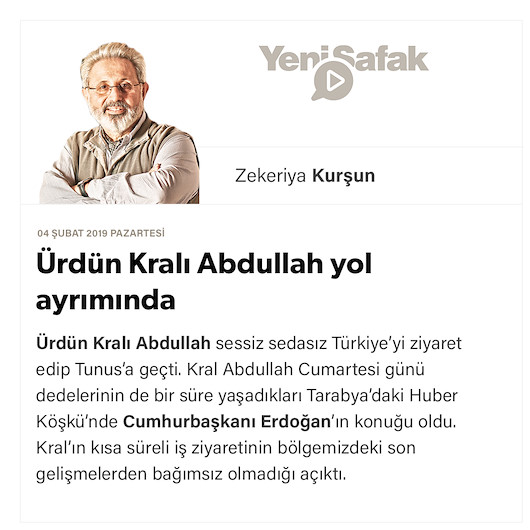 Ürdün Kralı Abdullah yol ayrımında