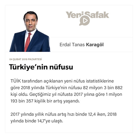 Türkiye’nin nüfusu