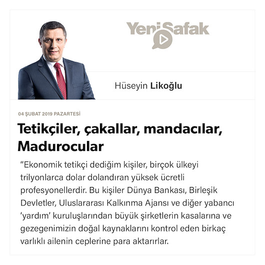 Tetikçiler, çakallar, mandacılar, Madurocular