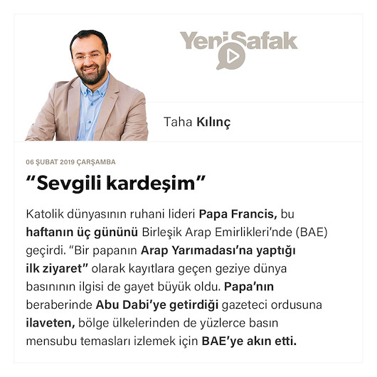 “Sevgili kardeşim”