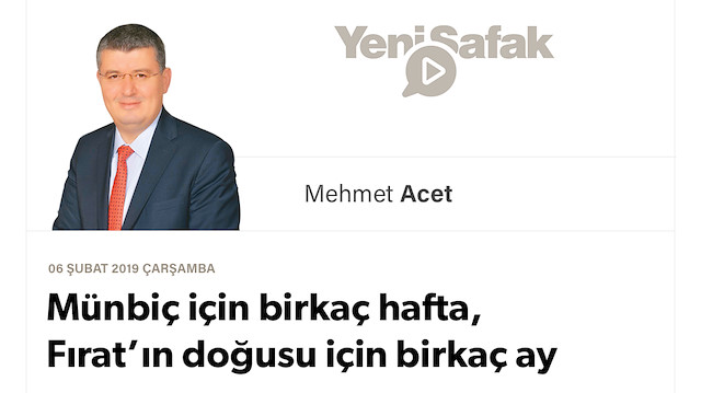 Münbiç için birkaç hafta, Fırat’ın doğusu için birkaç ay
