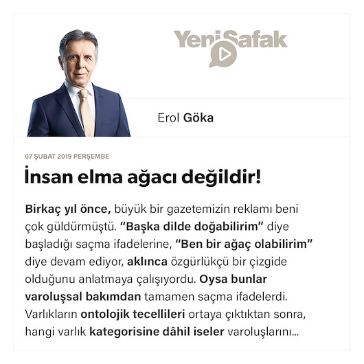 İnsan elma ağacı değildir!