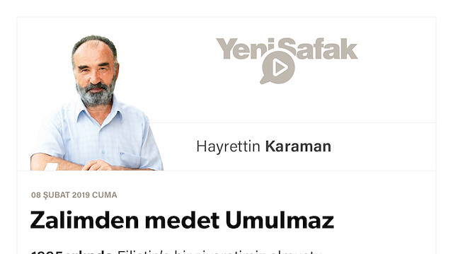 Zalimden medet umulmaz