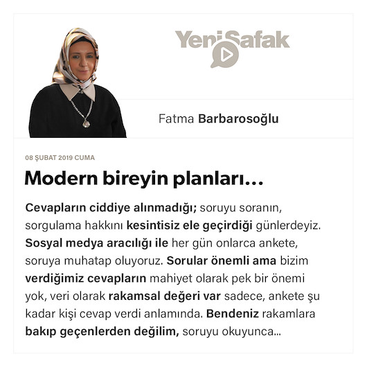 Modern bireyin planları...
