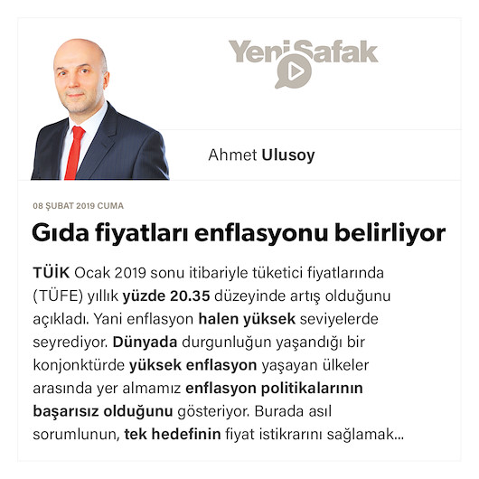 Gıda fiyatları enflasyonu belirliyor