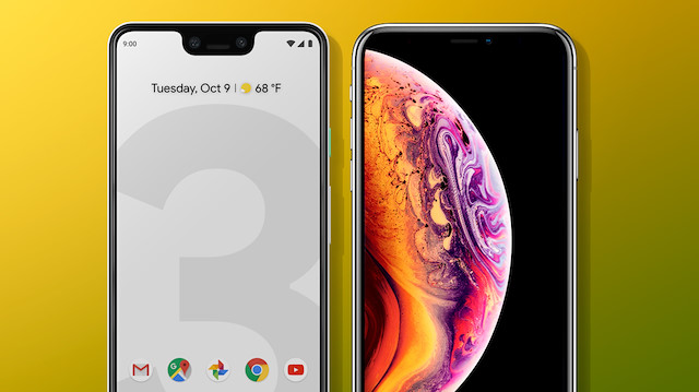 Google Pixel 3 XL ve iPhone XS Max