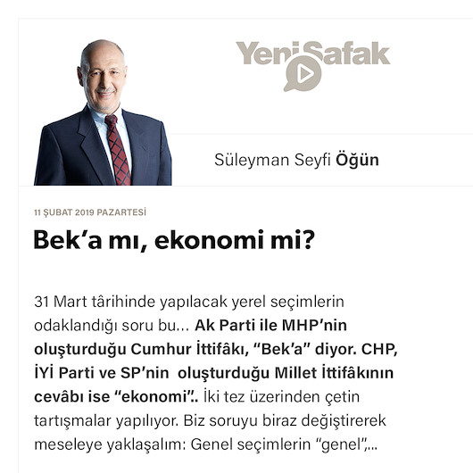 Bek’a mı, ekonomi mi?