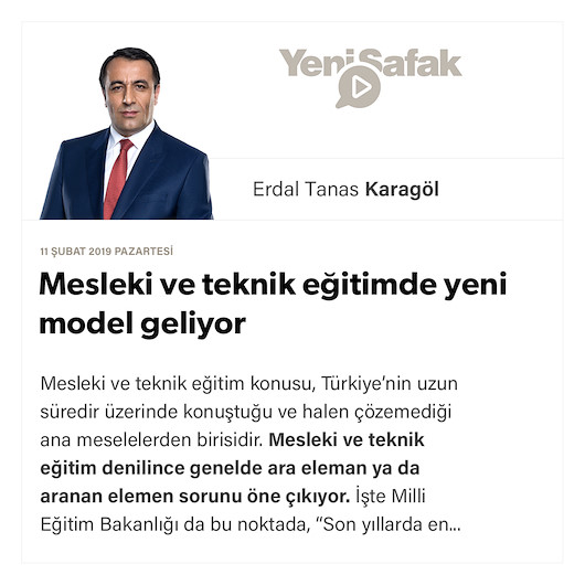 Mesleki ve teknik eğitimde yeni model geliyor