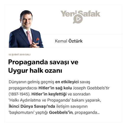 Propaganda savaşı ve Uygur halk ozanı