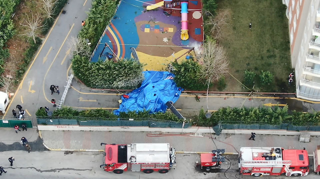 Helikopter enkazında son durum havadan fotoğraflandı.