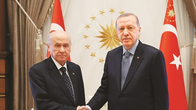 Devlet Bahçeli ve Recep Tayyip Erdoğan