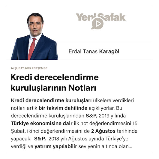 Kredi derecelendirme kuruluşlarının notları