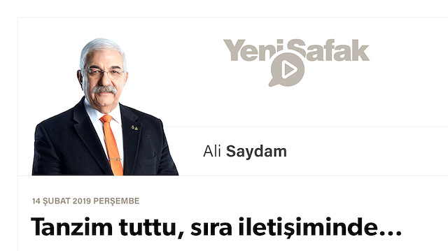 Tanzim tuttu, sıra iletişiminde…