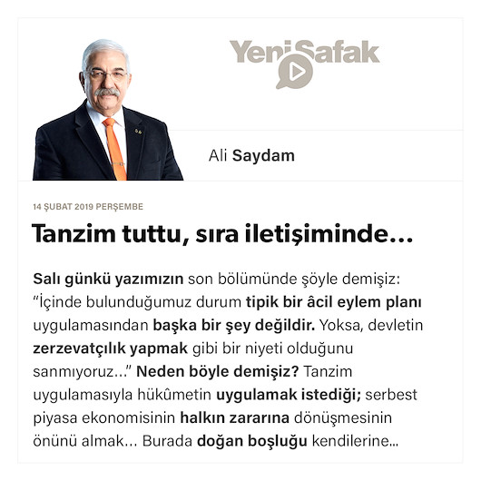 Tanzim tuttu, sıra iletişiminde…