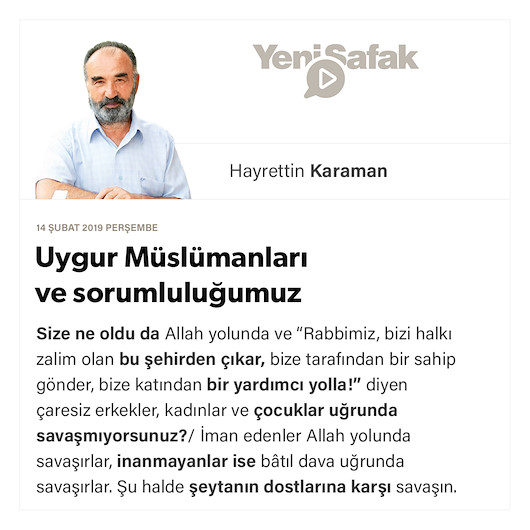 Uygur Müslümanları ve sorumluluğumuz