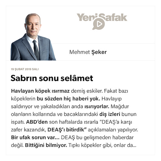 Sabrın sonu selâmet