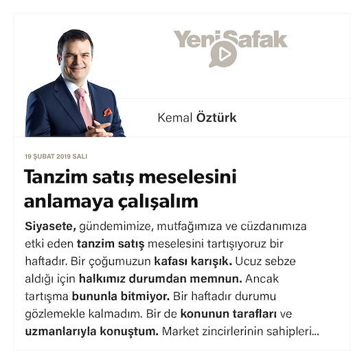 Tanzim satış meselesini anlamaya çalışalım