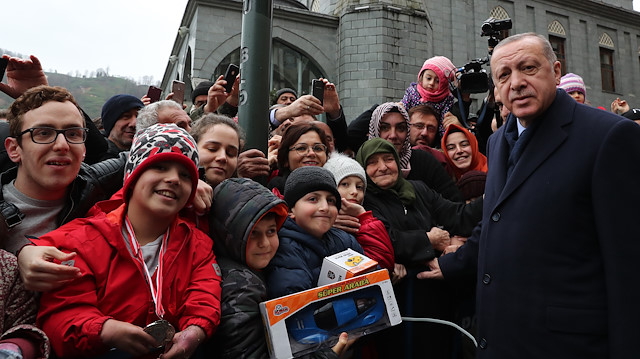 Cumhurbaşkanı Erdoğan'a memleketinde yoğun ilgi