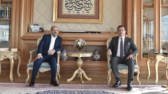 CHP'nin İstanbul Büyükşehir Belediye Başkan Adayı Ekrem İmamoğlu ile Albayrak Grubu Yönetim Kurulu üyesi Nuri Albayrak