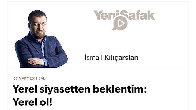 Yerel siyasetten beklentim: Yerel ol!