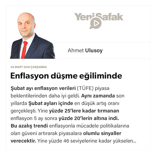 Enflasyon düşme eğiliminde