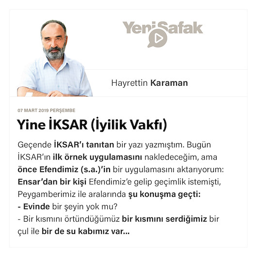 Yine İKSAR (İyilik Vakfı)