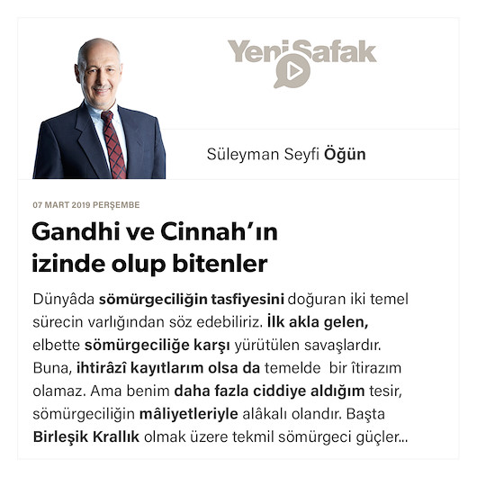 Gandhi ve Cinnah’ın izinde olup bitenler