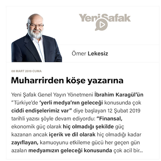 Muharrirden köşe yazarına
