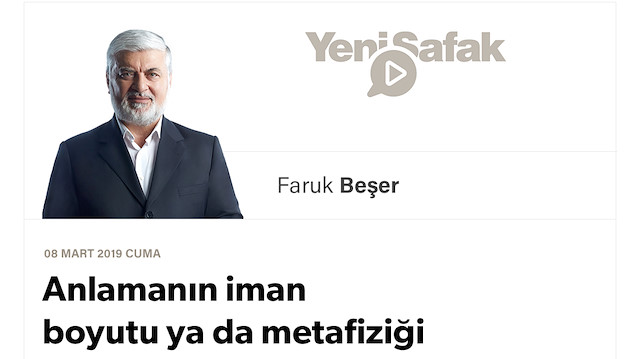 Anlamanın iman boyutu ya da metafiziği