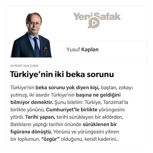 Türkiye’nin iki beka sorunu