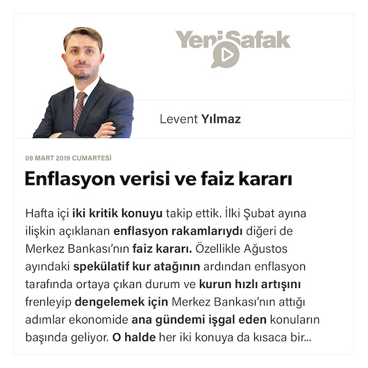 Enflasyon verisi ve faiz kararı