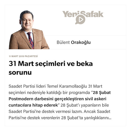 31 Mart seçimleri ve beka sorunu