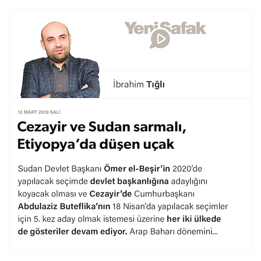 Cezayir ve Sudan sarmalı, Etiyopya’da düşen uçak