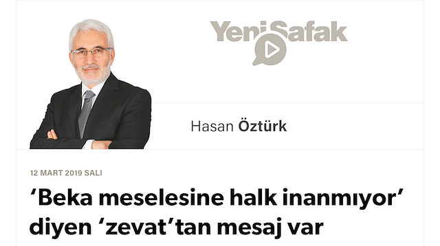 ‘Beka meselesine halk inanmıyor’ diyen ‘zevat’tan mesaj var