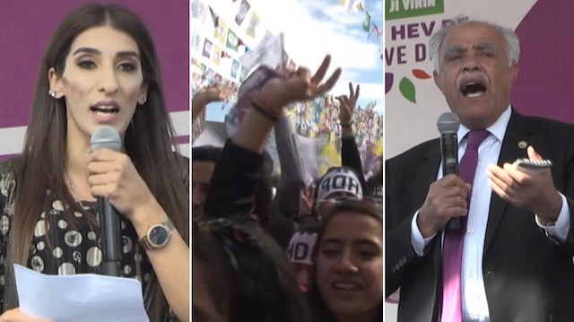 HDP mitinginde Kürdistan ve Öcalan propagandası