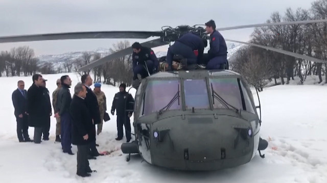 Zorunlu iniş yapan polis helikopterinden ilk görüntüler