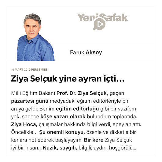 Ziya Selçuk yine ayran içti…