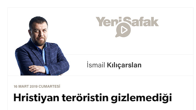 Hristiyan teröristin gizlemediği