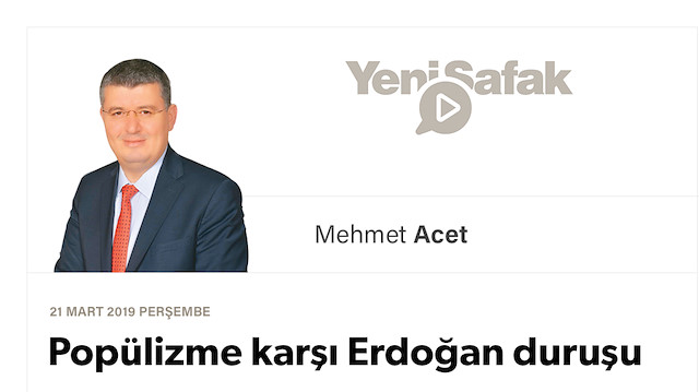 Popülizme karşı Erdoğan duruşu