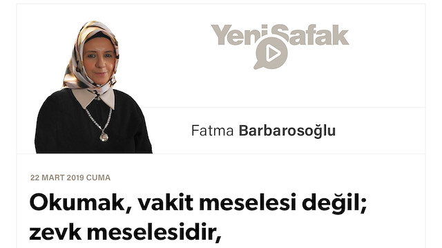 Okumak, vakit meselesi değil; zevk meselesidir, idrak meselesidir!