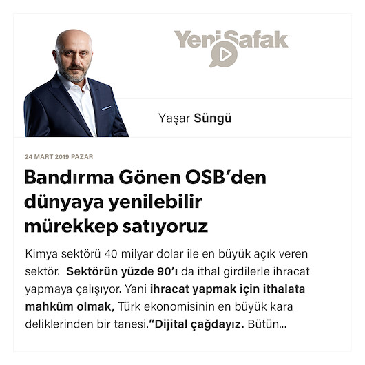 Bandırma Gönen OSB’den dünyaya yenilebilir mürekkep satıyoruz
