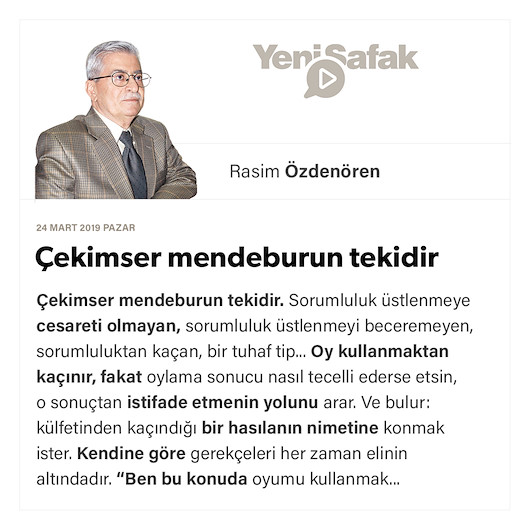 Çekimser mendeburun tekidir
