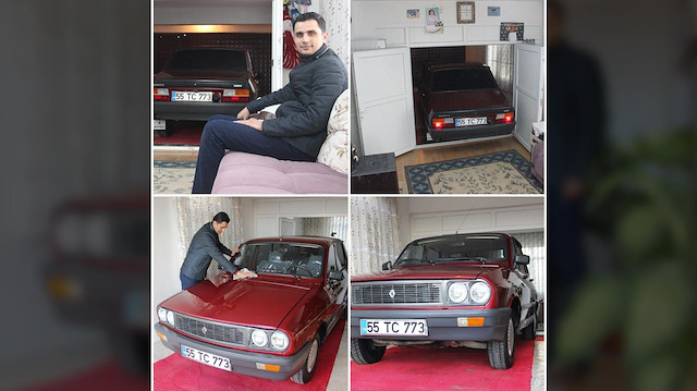 1999 model Renault Torosunu evinin salonunda saklıyor