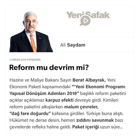 Reform mu devrim mi?