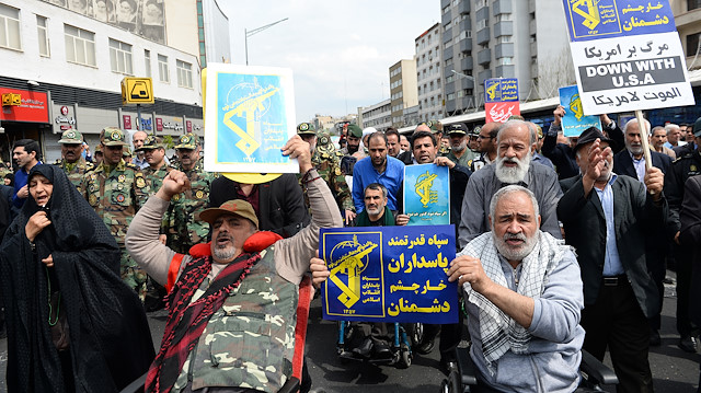 Protest in Tehran against US designation of IRGC as